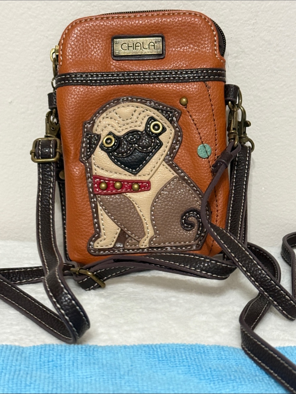 Chala small crossbody wallet/ purse with Pug on front!